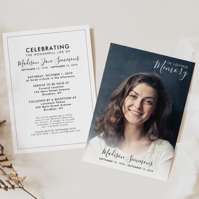 Invitación En la memoria amorosa Foto Celebración del funeral (Subido por el creador)