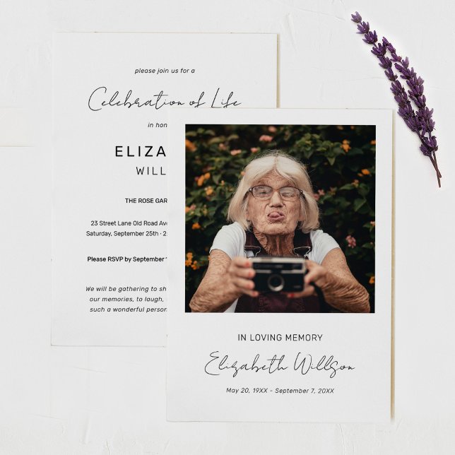 Invitación En la memoria amorosa | Foto Memorial funeral (Subido por el creador)