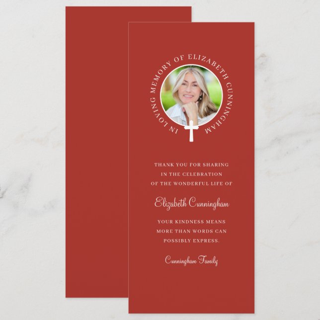 Invitación En la memoria amorosa| Foto y cruz Personalizado (Anverso / Reverso)