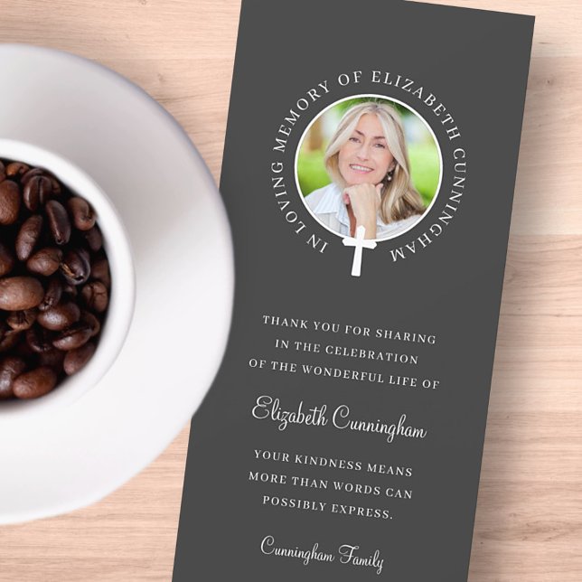 Invitación En la memoria amorosa | Foto y cruz Personalizado (Subido por el creador)