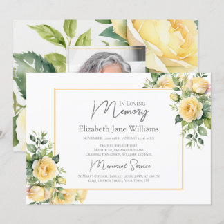Invitación En la memoria amorosa rosas amarillas 1 foto