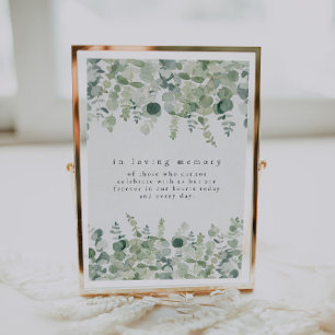 Invitación En la memoria amorosa Rótulo conmemorativo Eucalyp