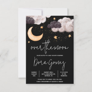 Invitación En la noche de la luna Sky Baby Shower