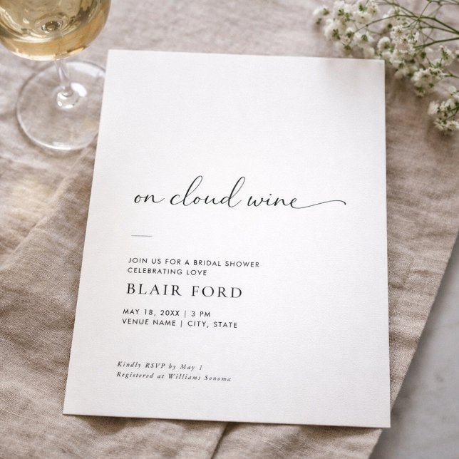 Invitación En la nube de vino Simple Cumpleaños Moderno Despe (Subido por el creador)