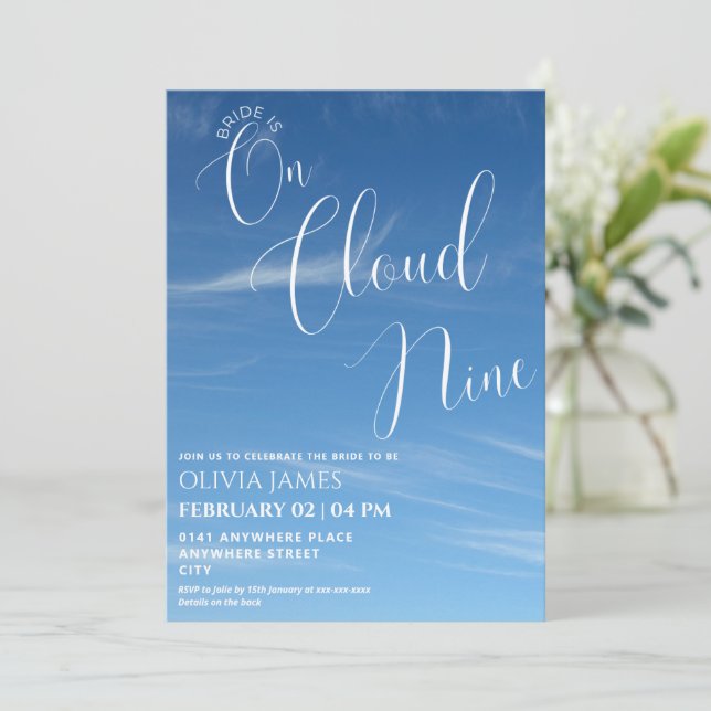 Invitación En la nube nueve itinerario de fin de semana de so (Anverso de pie)