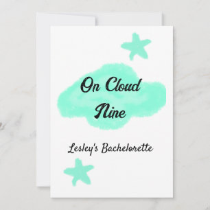 Invitación En la nube nueve nubes pastel verde estrella despe