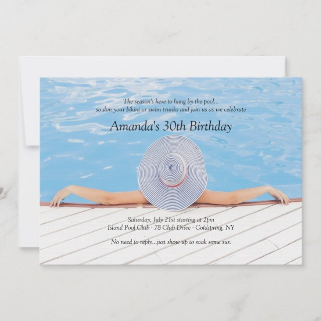Invitación en la piscina (Anverso)