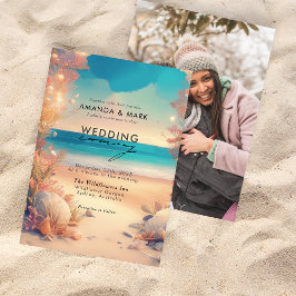 Invitación En la playa Boda de fotografía náutica costera
