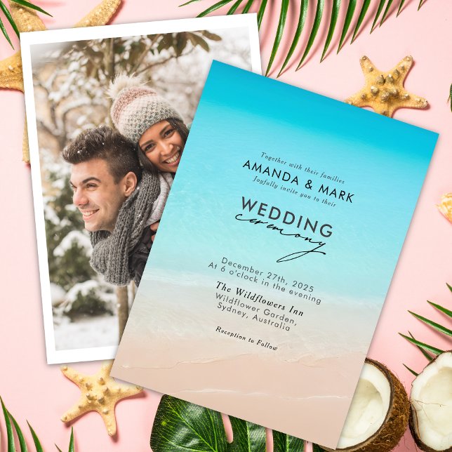 Invitación En la playa Boda Nautical Photo (Subido por el creador)