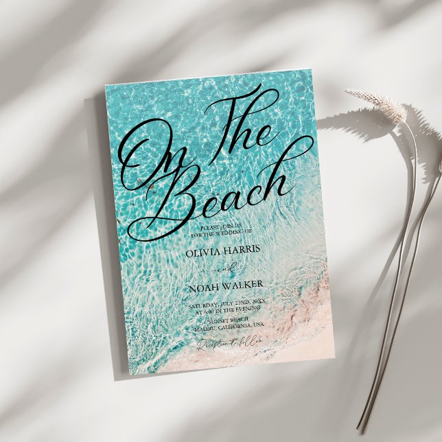 Invitación En la playa Verano azul tropical  boda (Subido por el creador)
