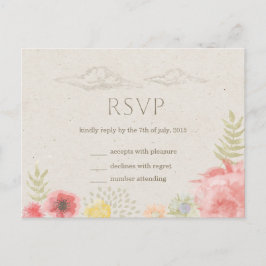 Invitación En la pradera Boda de verano RSVP postal