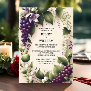 Invitación En la Semilla Rural Boda de viña de madera de frut