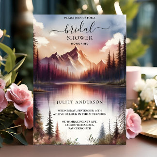 Invitación En Lakeside Mountain Fun Nature Lake Bridal Shower