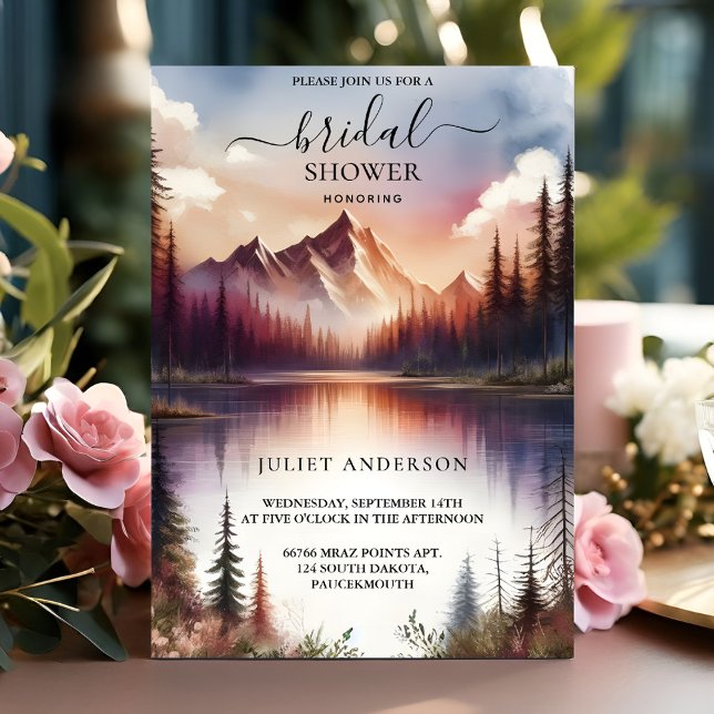 Invitación En Lakeside Mountain Fun Nature Lake Bridal Shower (Subido por el creador)