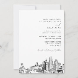 Invitación en línea aérea de bodas de destino de M