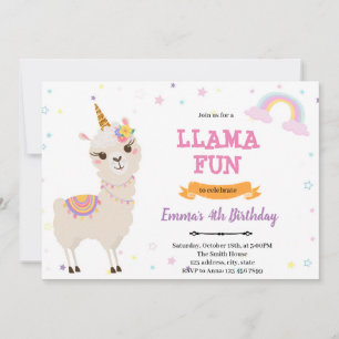 Invitación en llama de Unicornio