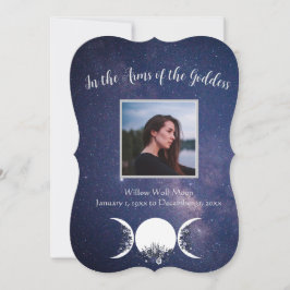 Invitación En los brazos de la carta funeraria pagana de la d