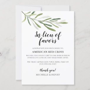 Invitación En lugar del Rótulo de donación de Bodas a favor