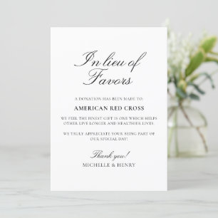 Invitación En lugar del Rótulo de donación de favores Bodas