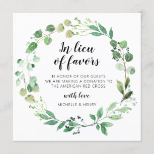 Invitación En lugar del Rótulo de donación de favores Bodas