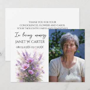 Invitación En Memoria Amada Lila Floral Funeral
