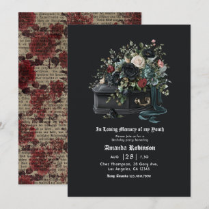 Invitación En memoria amorosa de mi fiesta de cumpleaños góti