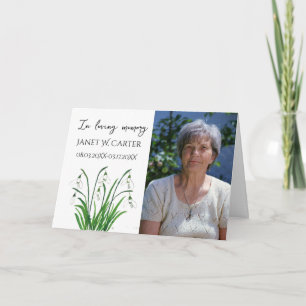 Invitación En Memoria Amorosa Flor de Lirio de Valle Floral F
