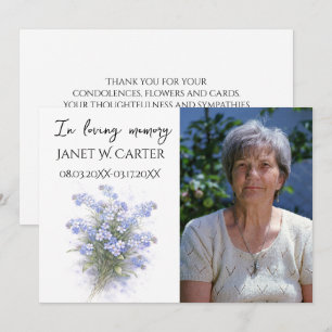 Invitación En Memoria Amorosa Flor Funeral Olvida Me No