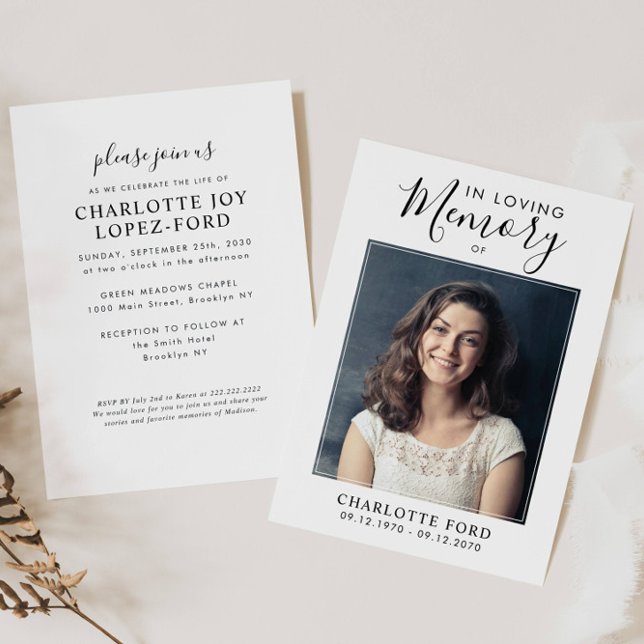 Invitación En memoria amorosa Foto Funeral Service Memorial (Subido por el creador)