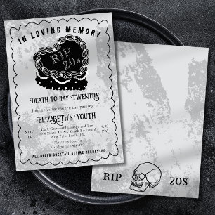 Invitación En Memoria Amorosa Tarta de Garabatos Negros Cumpl