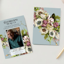 Invitación en memoria de funerales florales verdes