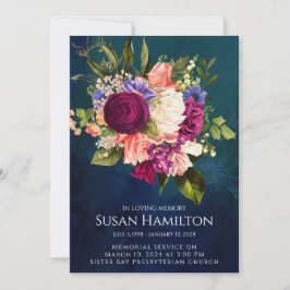 invitación en memoria de los funerales florales de