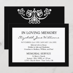 Invitación En Memoria   Funeral   Borde Negro Simple