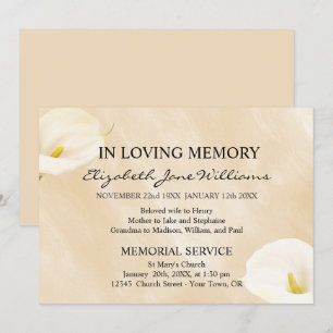 Invitación En Memoria   Funeral   Lirios Acuarela