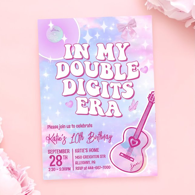 Invitación En mi cumpleaños de dos dígitos (Subido por el creador)