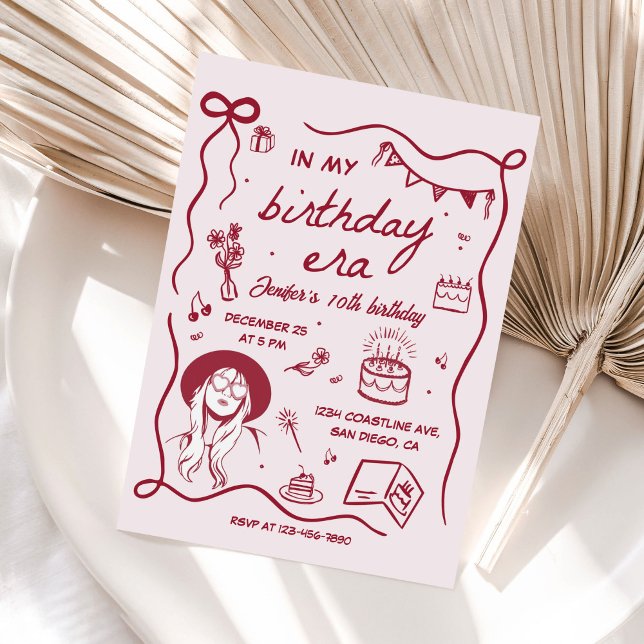 Invitación En mi cumpleaños era cumpleaños retro (Subido por el creador)