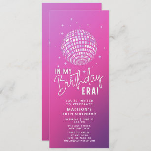 Invitación En mi época de cumpleaños, Fiesta de la era, Fiest