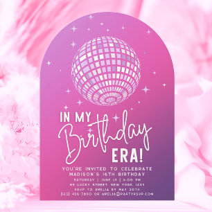 Invitación En mi época de cumpleaños, Fiesta de la era, Fiest