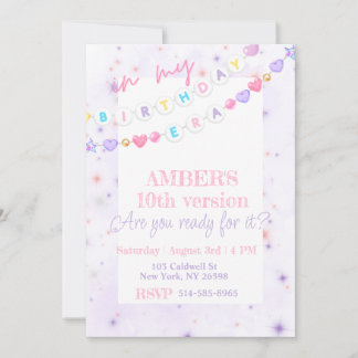 Invitación En mi época de cumpleaños púrpura rosa Pastel Cump