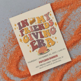 Invitación En Mi Era de Acción de Gracias con Amigos Retro