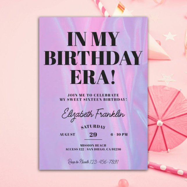 Invitación En mi era de cumpleaños cualquier fiesta de cumple (Subido por el creador)