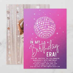 Invitación En mi era de cumpleaños, Fiesta de la era, foto de