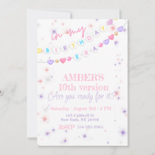 Invitación En mi era de cumpleaños Girly Pastel