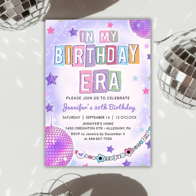 Invitación En Mi Era De Cumpleaños Purple Disco Cumpleaños (Subido por el creador)