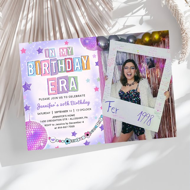 Invitación En Mi Era De Cumpleaños Purple Disco Foto De Cumpl (Subido por el creador)