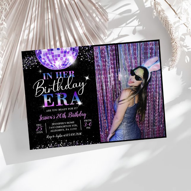 Invitación En Mi Era De Cumpleaños Purple Disco Foto De Cumpl (Subido por el creador)