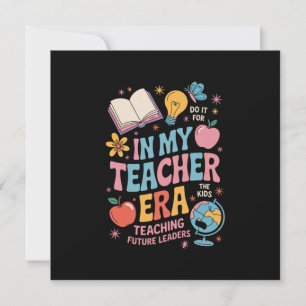 Invitación En Mi Era de Maestra de vuelta al colegio de kinde