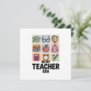 Invitación En Mi Era de Maestra Vida de Maestra de Jardín de 