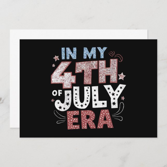 Invitación En Mi Era Del 4 De Julio Eeuu Patriótico Estadouni (Anverso / Reverso)