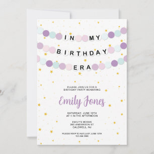 Invitación En mi fiesta de cumpleaños de la era de cumpleaños